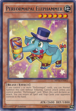 Performapal Elephammer [MP16-EN002] Rare | Chromatic Games