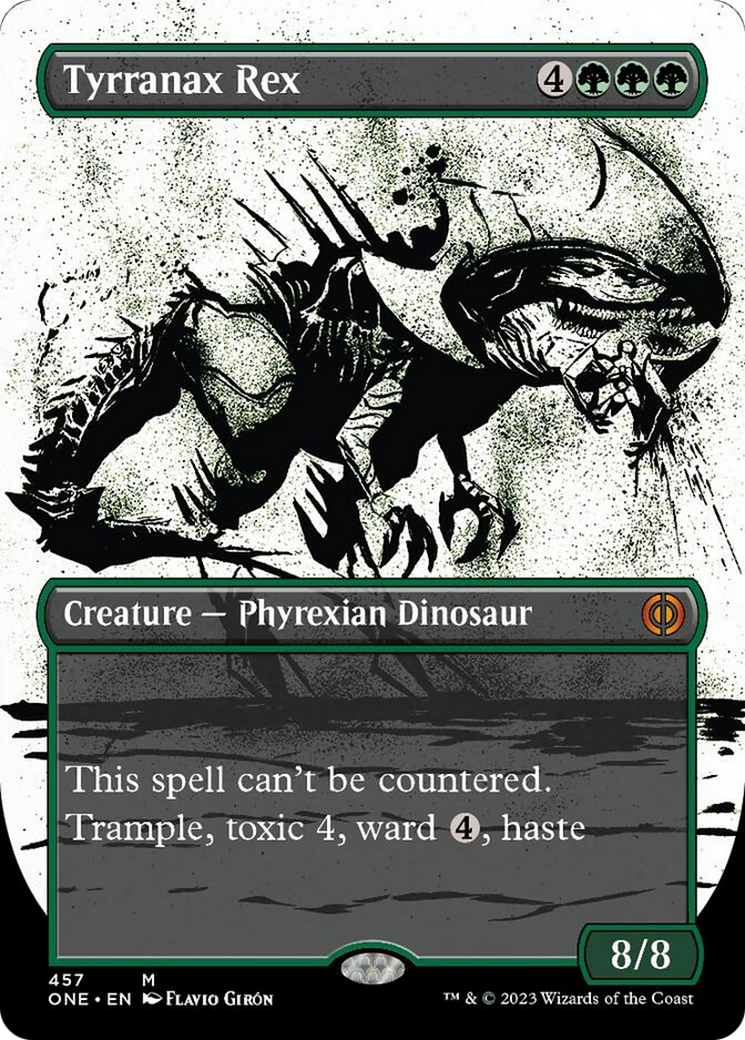 Tyrranax Rex (Borderless Ichor Step-and-Compleat Foil) [Phyrexia: All Will Be One] | Chromatic Games