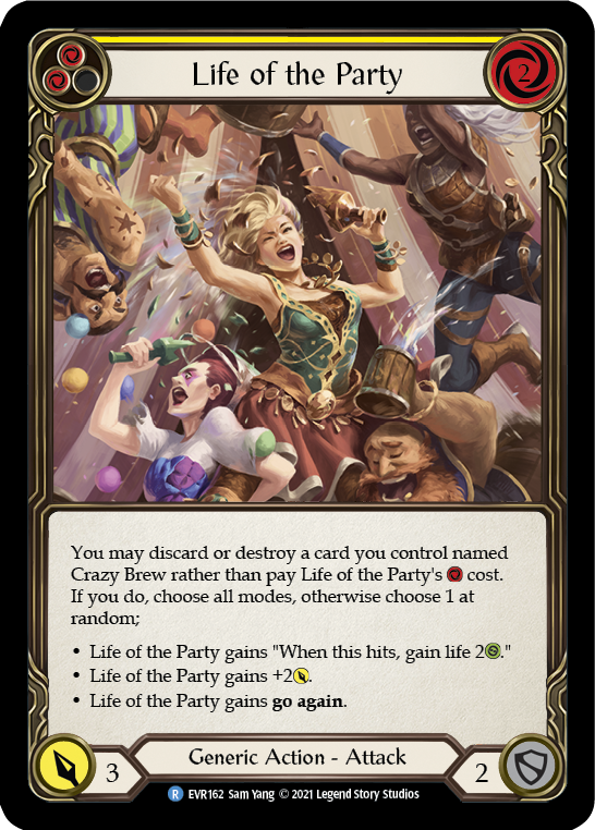 Life of the Party (Yellow) [EVR162] (Everfest)  1st Edition Rainbow Foil | Chromatic Games