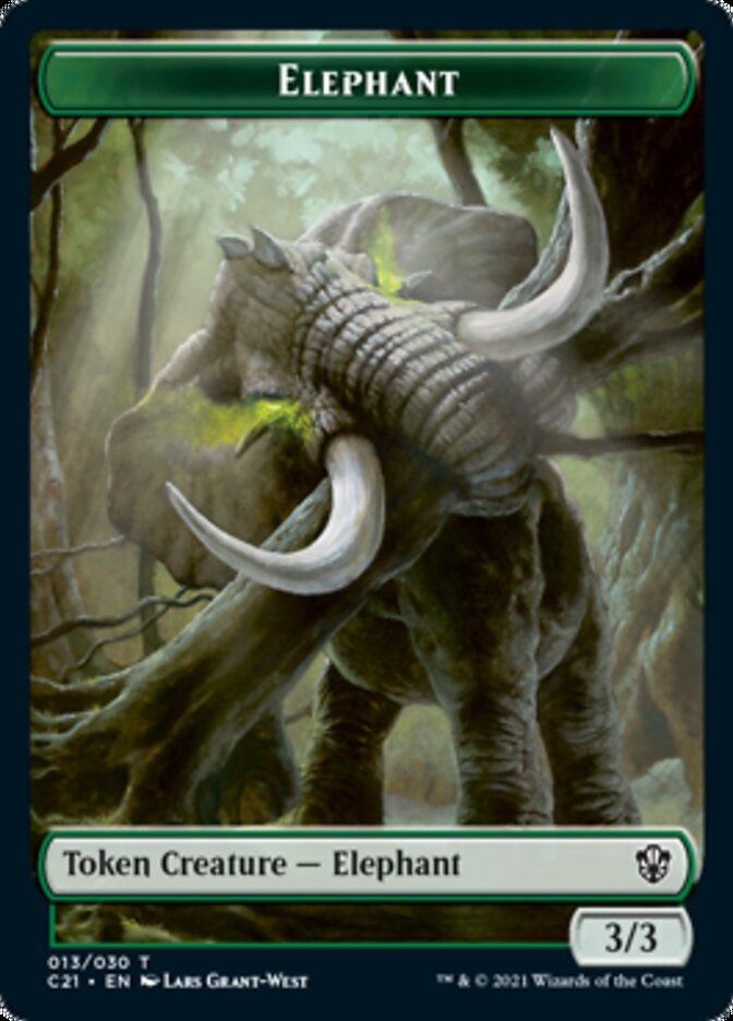 Frog Lizard // Elephant Double-Sided Token [Commander 2021 Tokens] | Chromatic Games