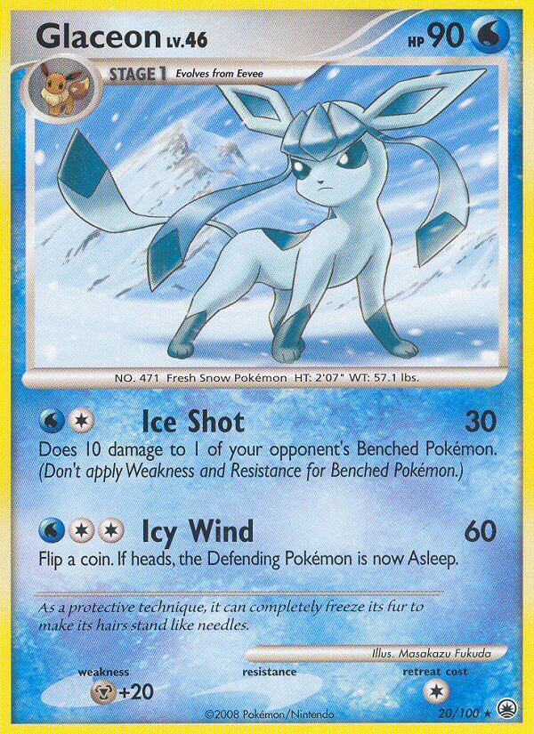 Glaceon (20/100) (Theme Deck Exclusive) [Diamond & Pearl: Majestic Dawn] | Chromatic Games