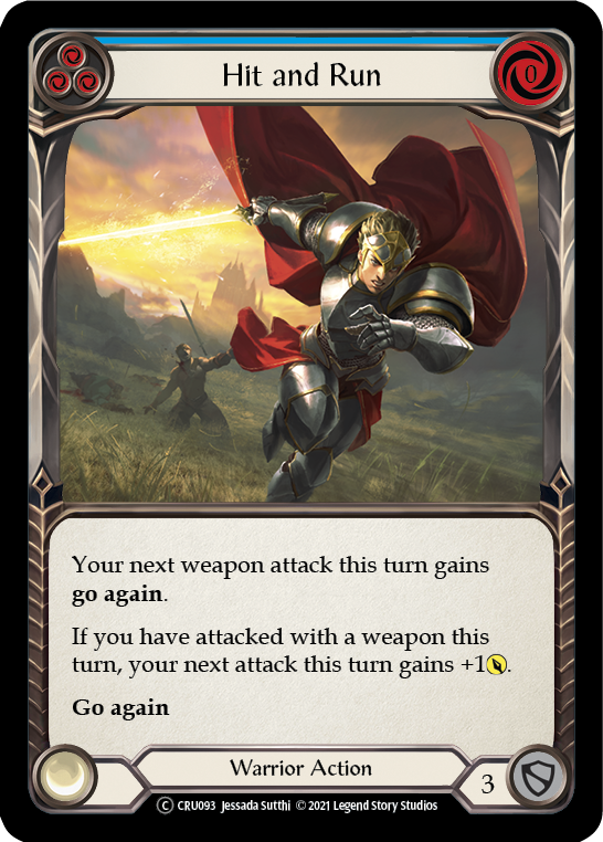 Hit and Run (Blue) [U-CRU093] (Crucible of War Unlimited)  Unlimited Normal | Chromatic Games