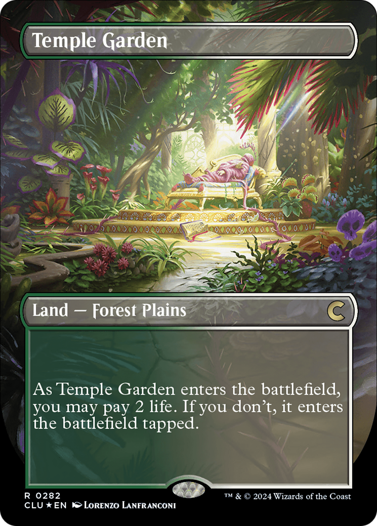 Temple Garden (Borderless) [Ravnica: Clue Edition] | Chromatic Games