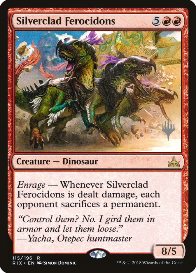 Silverclad Ferocidons (Promo Pack) [Rivals of Ixalan Promos] | Chromatic Games