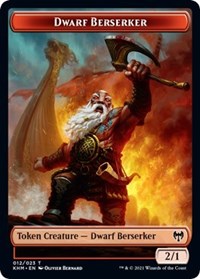 Dwarf Berserker // Tibalt, Cosmic Impostor Emblem Double-Sided Token [Kaldheim Tokens] | Chromatic Games