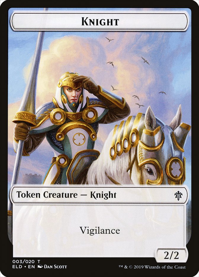 Knight Token [Throne of Eldraine Tokens] | Chromatic Games