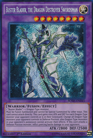 Buster Blader, the Dragon Destroyer Swordsman [BOSH-EN045] Secret Rare | Chromatic Games