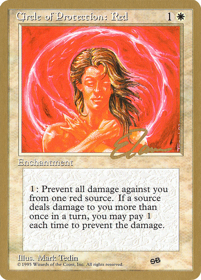 Circle of Protection: Red (Eric Tam) (SB) [Pro Tour Collector Set] | Chromatic Games