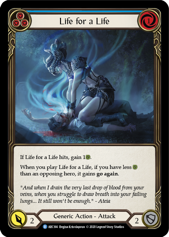 Life for a Life (Blue) [U-ARC166] (Arcane Rising Unlimited)  Unlimited Rainbow Foil | Chromatic Games