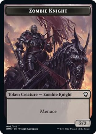 Zombie Knight // Knight Double-Sided Token [Dominaria United Commander Tokens] | Chromatic Games