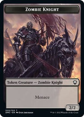 Zombie Knight // Goblin Double-Sided Token [Dominaria United Commander Tokens] | Chromatic Games