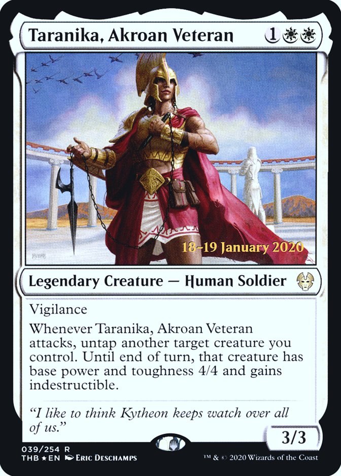 Taranika, Akroan Veteran [Theros Beyond Death Prerelease Promos] | Chromatic Games