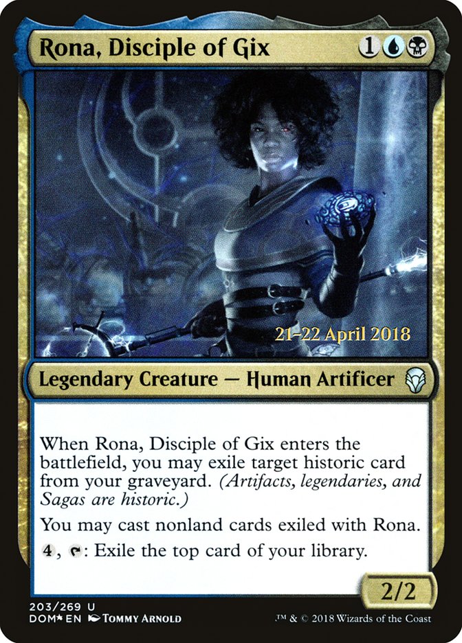 Rona, Disciple of Gix [Dominaria Prerelease Promos] | Chromatic Games