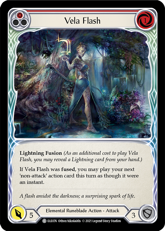 Vela Flash (Red) [ELE076] (Tales of Aria)  1st Edition Rainbow Foil | Chromatic Games