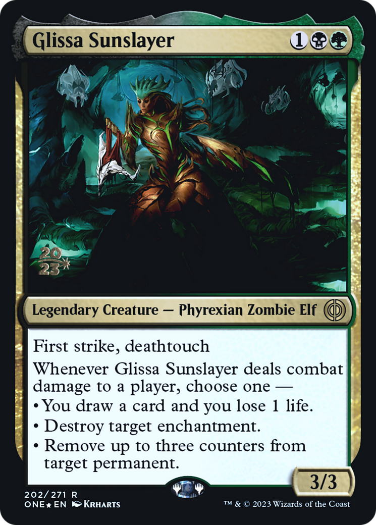 Glissa Sunslayer [Phyrexia: All Will Be One Prerelease Promos] | Chromatic Games