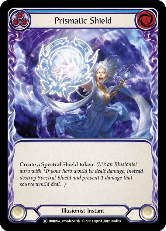 Prismatic Shield (Blue) [U-MON094-RF] (Monarch Unlimited)  Unlimited Rainbow Foil | Chromatic Games