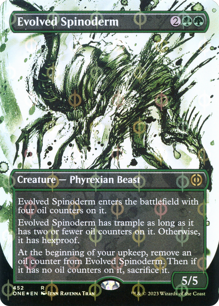 Evolved Spinoderm (Borderless Ichor Step-and-Compleat Foil) [Phyrexia: All Will Be One] | Chromatic Games