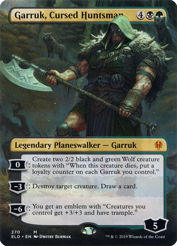 Garruk, Cursed Huntsman (Borderless) [Throne of Eldraine] | Chromatic Games