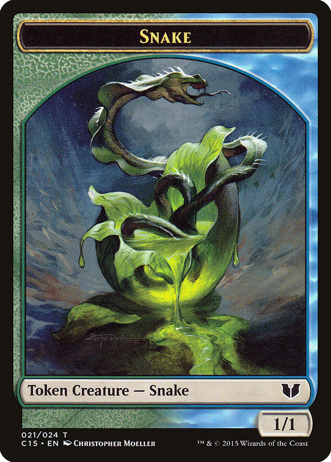 Snake (021) // Saproling Double-Sided Token [Commander 2015 Tokens] | Chromatic Games