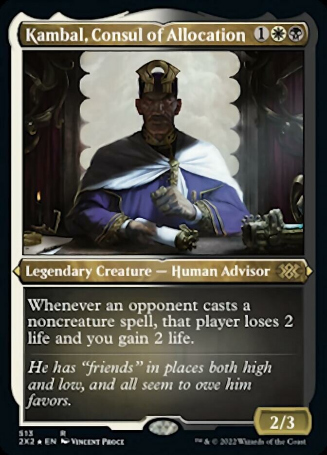 Kambal, Consul of Allocation (Foil Etched) [Double Masters 2022] | Chromatic Games