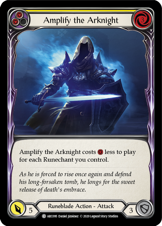 Amplify the Arknight (Yellow) [U-ARC095] (Arcane Rising Unlimited)  Unlimited Rainbow Foil | Chromatic Games