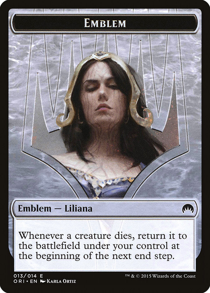 Liliana, Defiant Necromancer Emblem [Magic Origins Tokens] | Chromatic Games