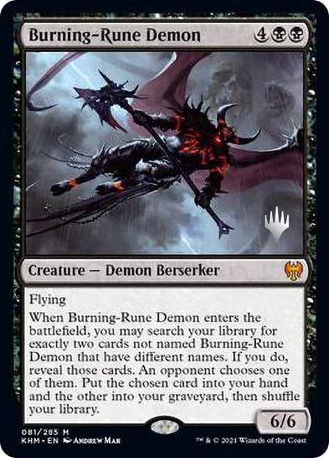 Burning-Rune Demon (Promo Pack) [Kaldheim Promos] | Chromatic Games