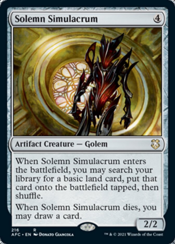Solemn Simulacrum [Dungeons & Dragons: Adventures in the Forgotten Realms Commander] | Chromatic Games