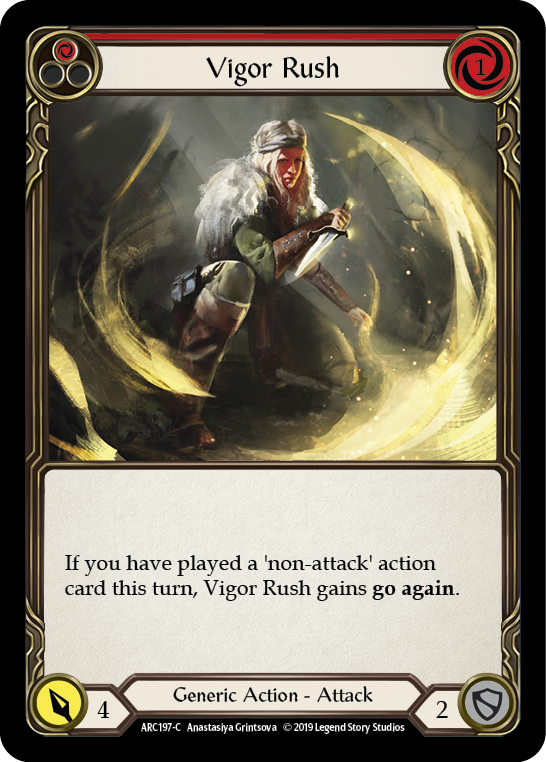 Vigor Rush (Red) [ARC197-C] (Arcane Rising)  1st Edition Rainbow Foil | Chromatic Games