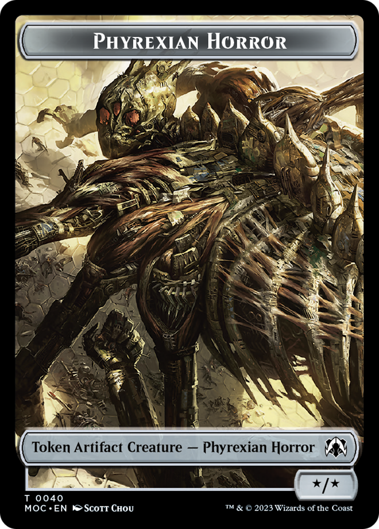 Phyrexian Golem // Phyrexian Horror Double-Sided Token [March of the Machine Commander Tokens] | Chromatic Games