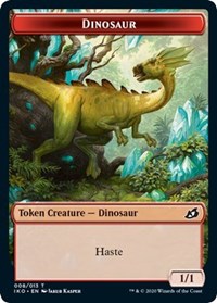 Dinosaur // Human Soldier (003) Double-Sided Token [Ikoria: Lair of Behemoths Tokens] | Chromatic Games