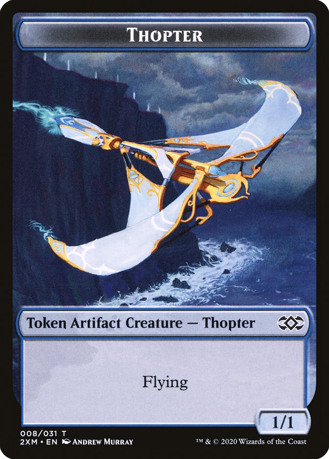 Golem // Thopter (008) Double-Sided Token [Double Masters Tokens] | Chromatic Games