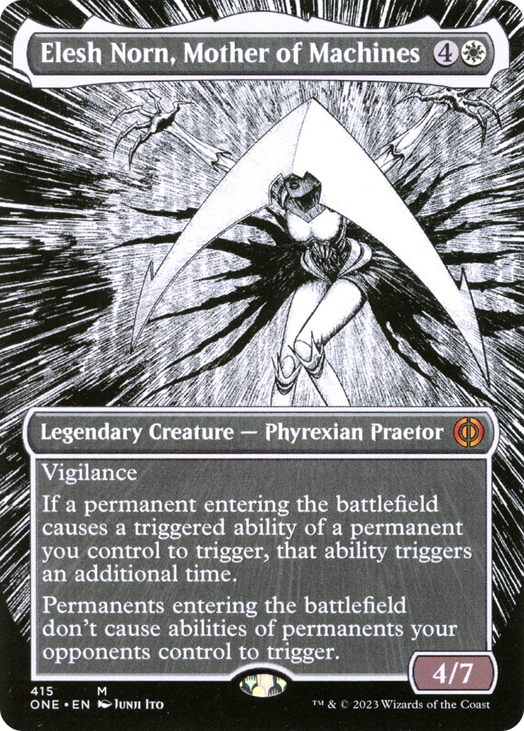 Elesh Norn, Mother of Machines (Borderless Manga) [Phyrexia: All Will Be One] | Chromatic Games