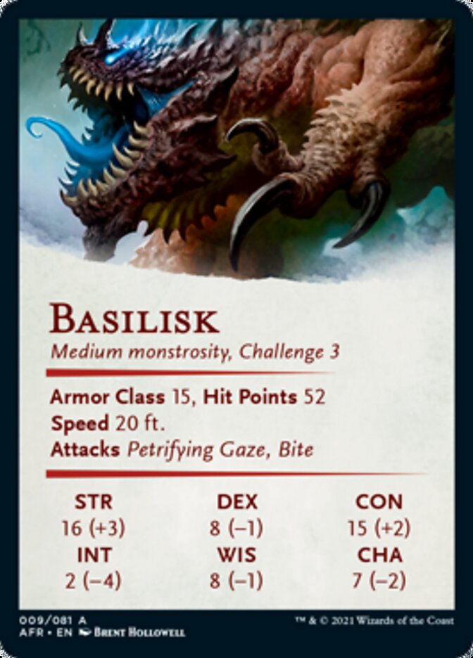 Basilisk Art Card (Gold-Stamped Signature) [Dungeons & Dragons: Adventures in the Forgotten Realms Art Series] | Chromatic Games