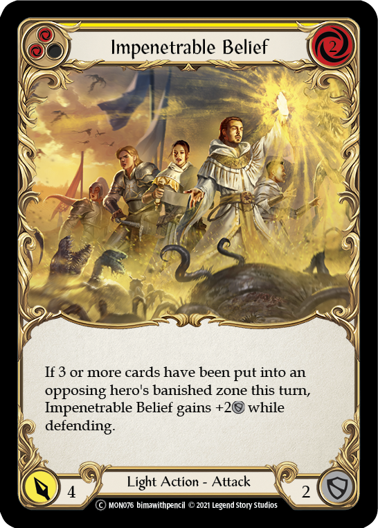 Impenetrable Belief (Yellow) [U-MON076] (Monarch Unlimited)  Unlimited Normal | Chromatic Games