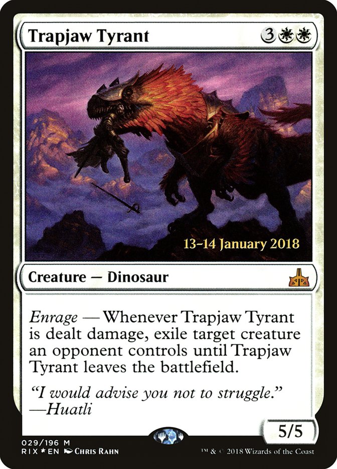 Trapjaw Tyrant [Rivals of Ixalan Prerelease Promos] | Chromatic Games