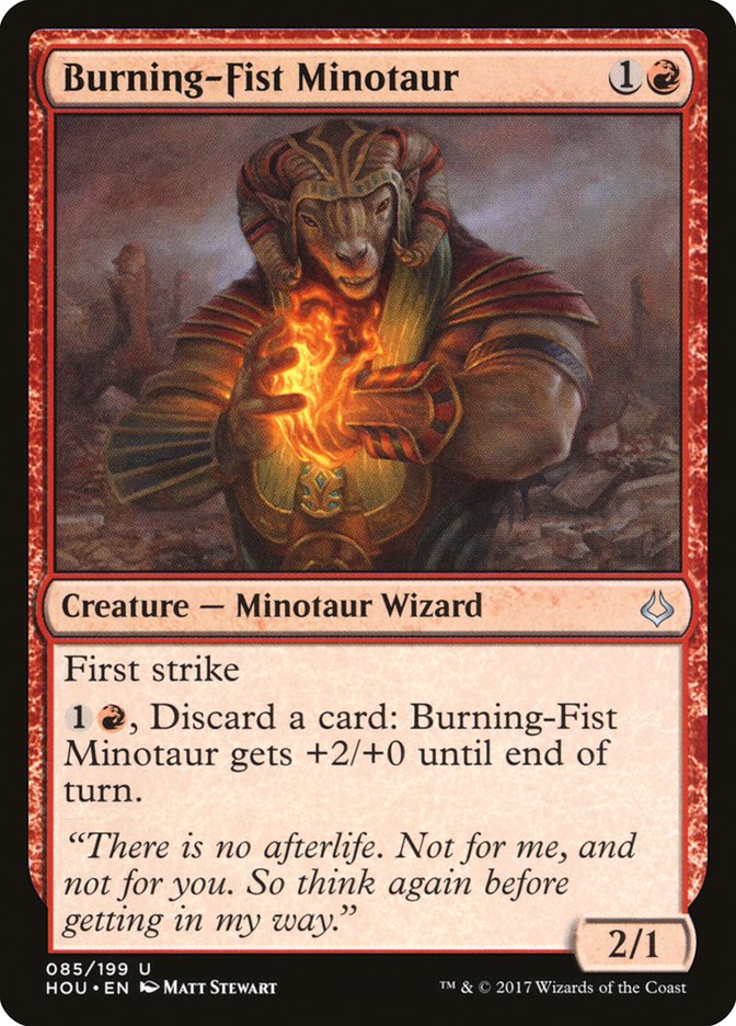 Burning-Fist Minotaur [Hour of Devastation] | Chromatic Games