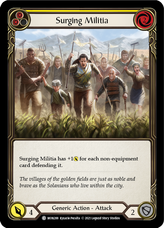 Surging Militia (Yellow) [MON288] (Monarch)  1st Edition Normal | Chromatic Games