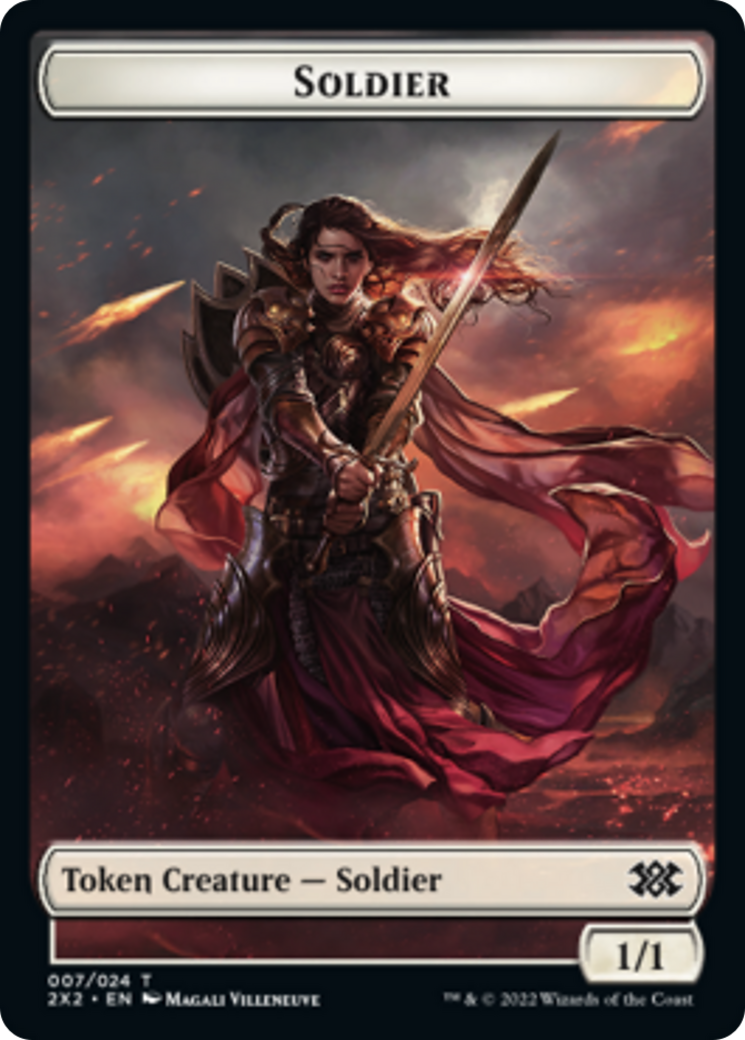 Spider // Soldier Double-Sided Token [Double Masters 2022 Tokens] | Chromatic Games