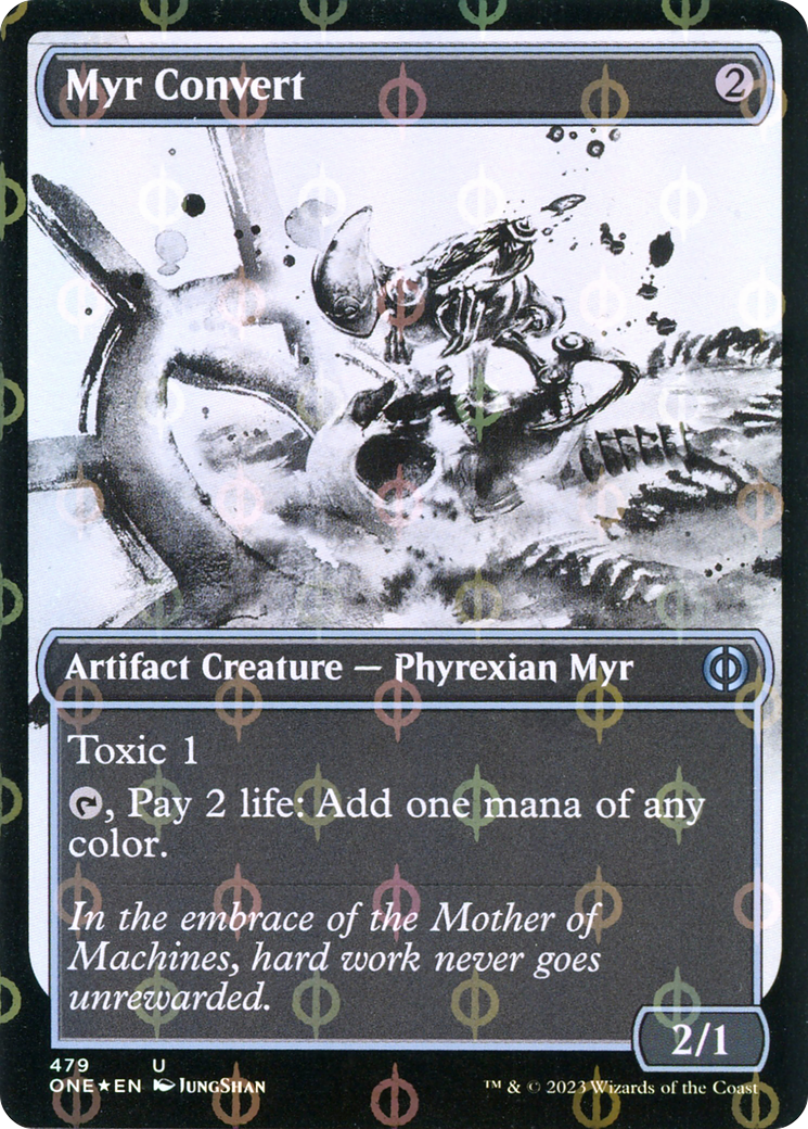 Myr Convert (Showcase Ichor Step-and-Compleat Foil) [Phyrexia: All Will Be One] | Chromatic Games