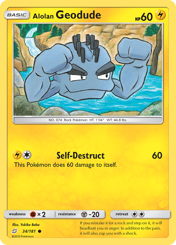 Alolan Geodude (34/181) [Sun & Moon: Team Up] | Chromatic Games