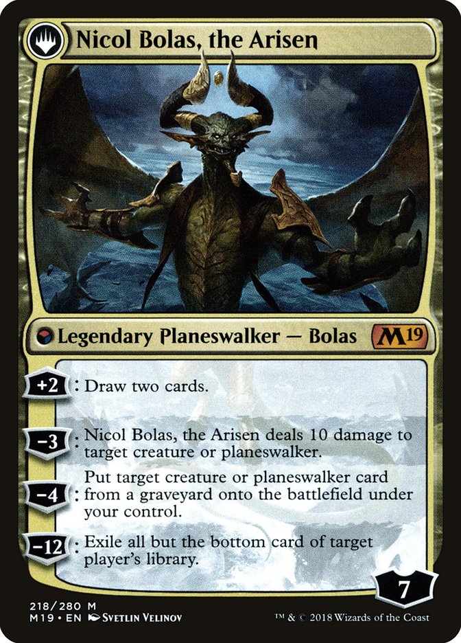 Nicol Bolas, the Ravager // Nicol Bolas, the Arisen [Core Set 2019 Prerelease Promos] | Chromatic Games