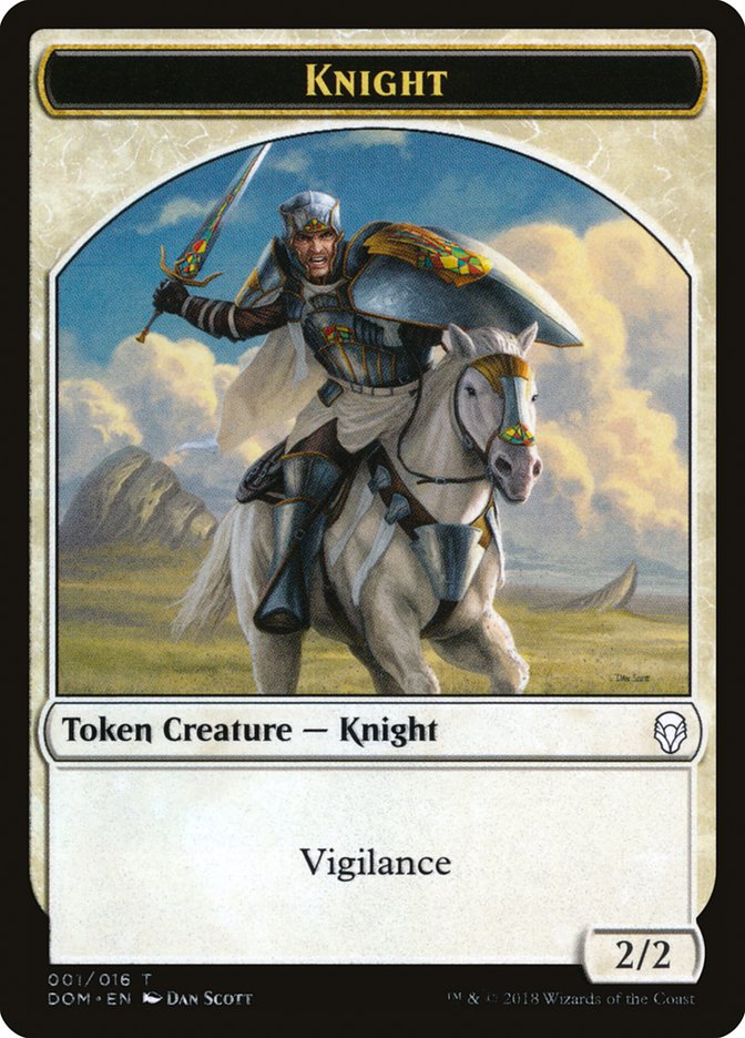 Knight Token (001/016) [Dominaria Tokens] | Chromatic Games