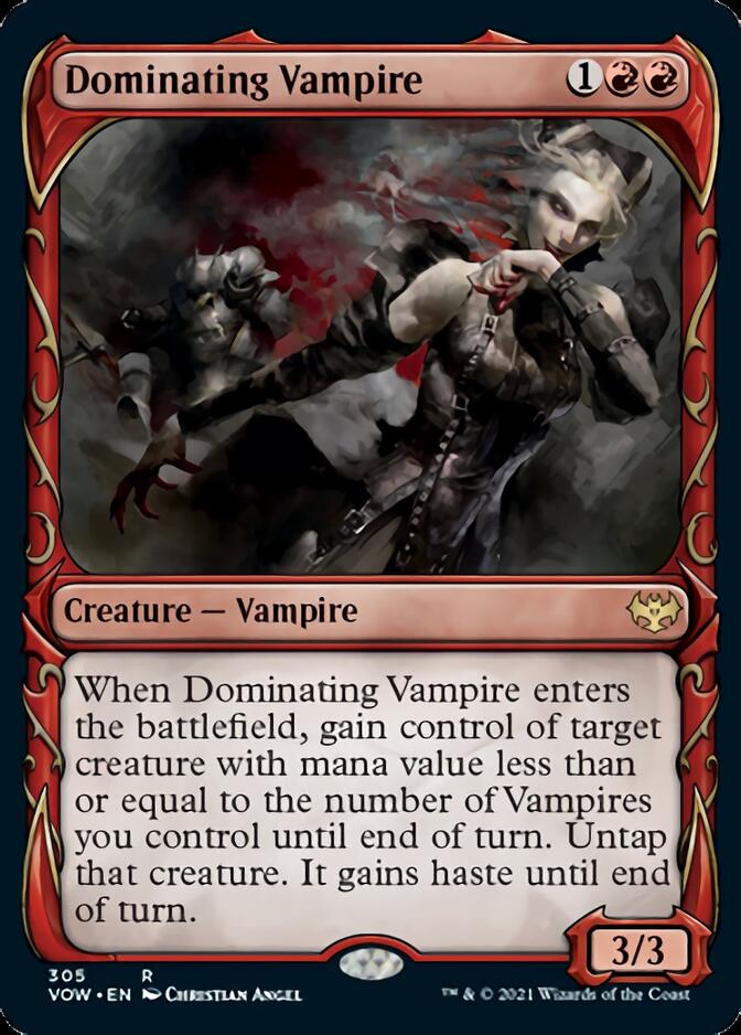 Dominating Vampire (Showcase Fang Frame) [Innistrad: Crimson Vow] | Chromatic Games