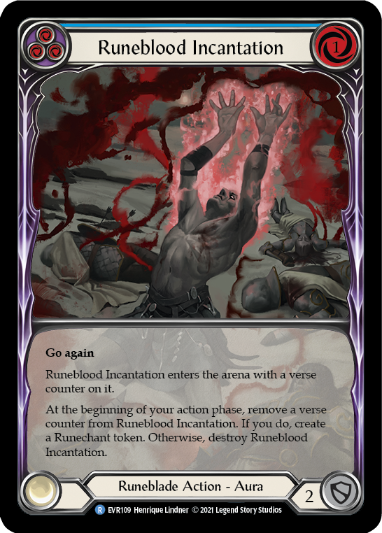 Runeblood Incantation (Blue) [EVR109] (Everfest)  1st Edition Extended Art Rainbow Foil | Chromatic Games