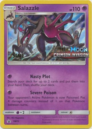 Salazzle (Staff Prerelease Promo) [SM Black Star Promos] | Chromatic Games