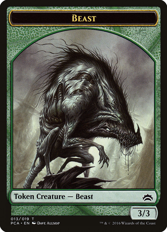 Beast // Saproling Double-Sided Token [Planechase Anthology Tokens] | Chromatic Games