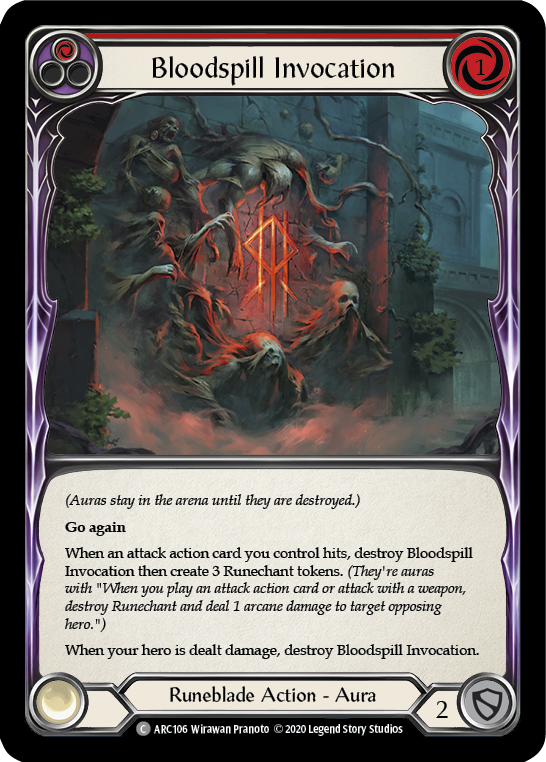 Bloodspill Invocation (Red) [U-ARC106] (Arcane Rising Unlimited)  Unlimited Rainbow Foil | Chromatic Games