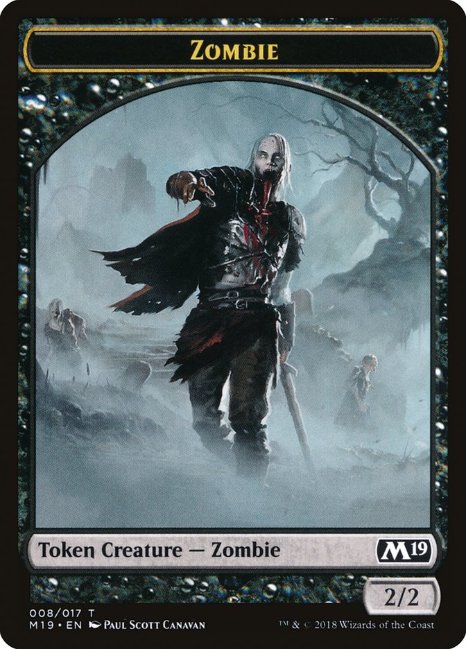 Zombie Token [Core Set 2019 Tokens] | Chromatic Games