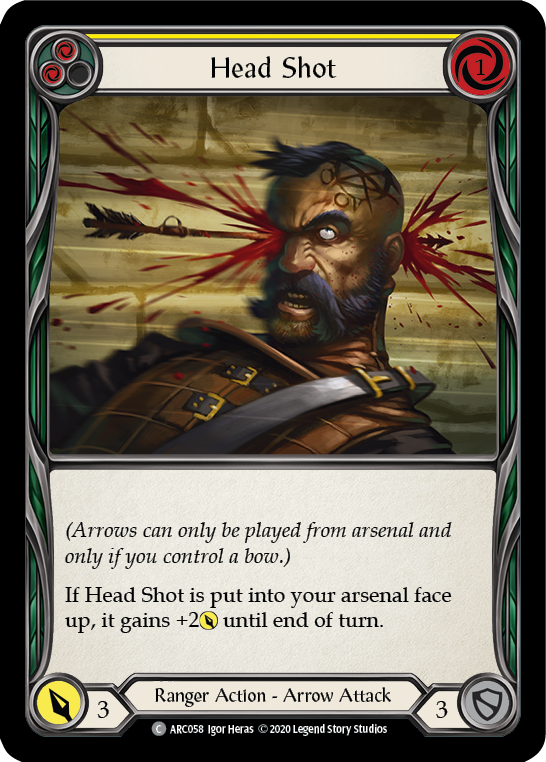 Head Shot (Yellow) [U-ARC058] (Arcane Rising Unlimited)  Unlimited Normal | Chromatic Games